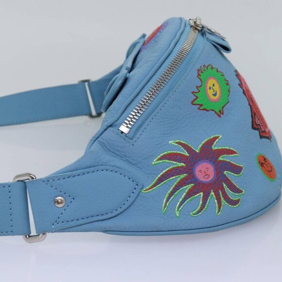 LOUIS VUITTON Taurillon Monogram Maxi Bum Bag bag Light Blue M21715 Auth 76433A - Picture 4 of 16